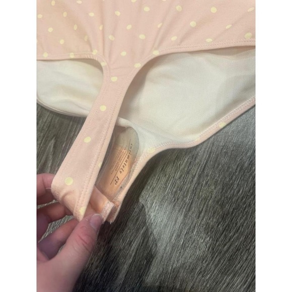 Free People Polka Dot V Neck Thong Bodysuit Pink Women's L - Picture 5 of 6